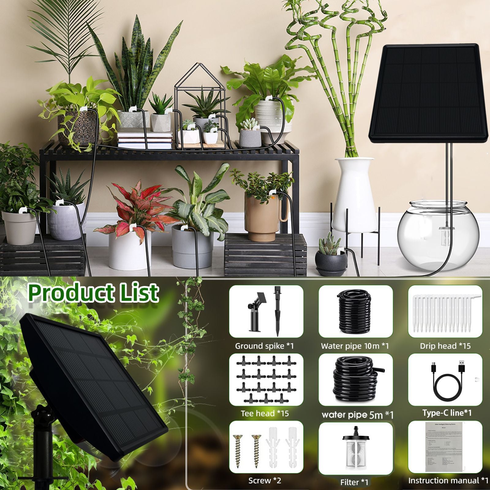 irrigation system for house plants Solar-Powered Automatic Drip Irrigation System for Garden & Potted Pla – SolarFun