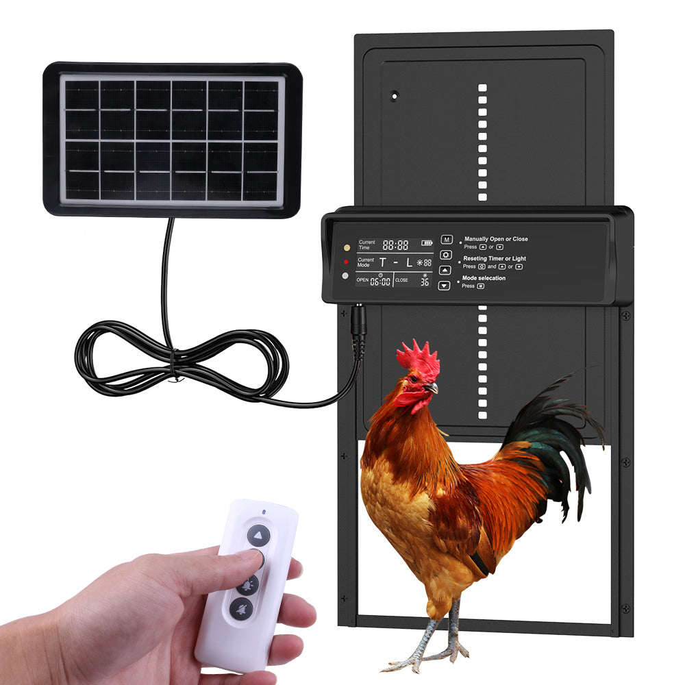 Solar Automatic Chicken Coop Door with Timer &amp; Light Sensor