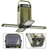 4-in-1 Portable Solar Camping Light – Foldable Four-Leaf Outdoor Lantern with USB Output & Ambient Lighting