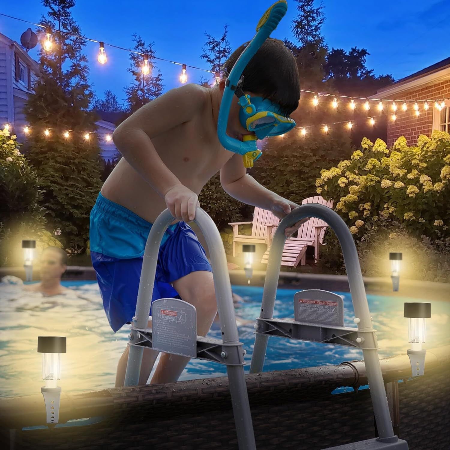 4PC Solar LED Pool Lights – Waterproof Floating Night Lights for Above Ground Pool & Fence Decoration